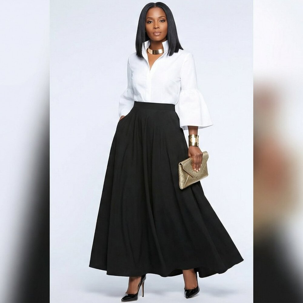 Passion of Essence Black Maxi Skirt